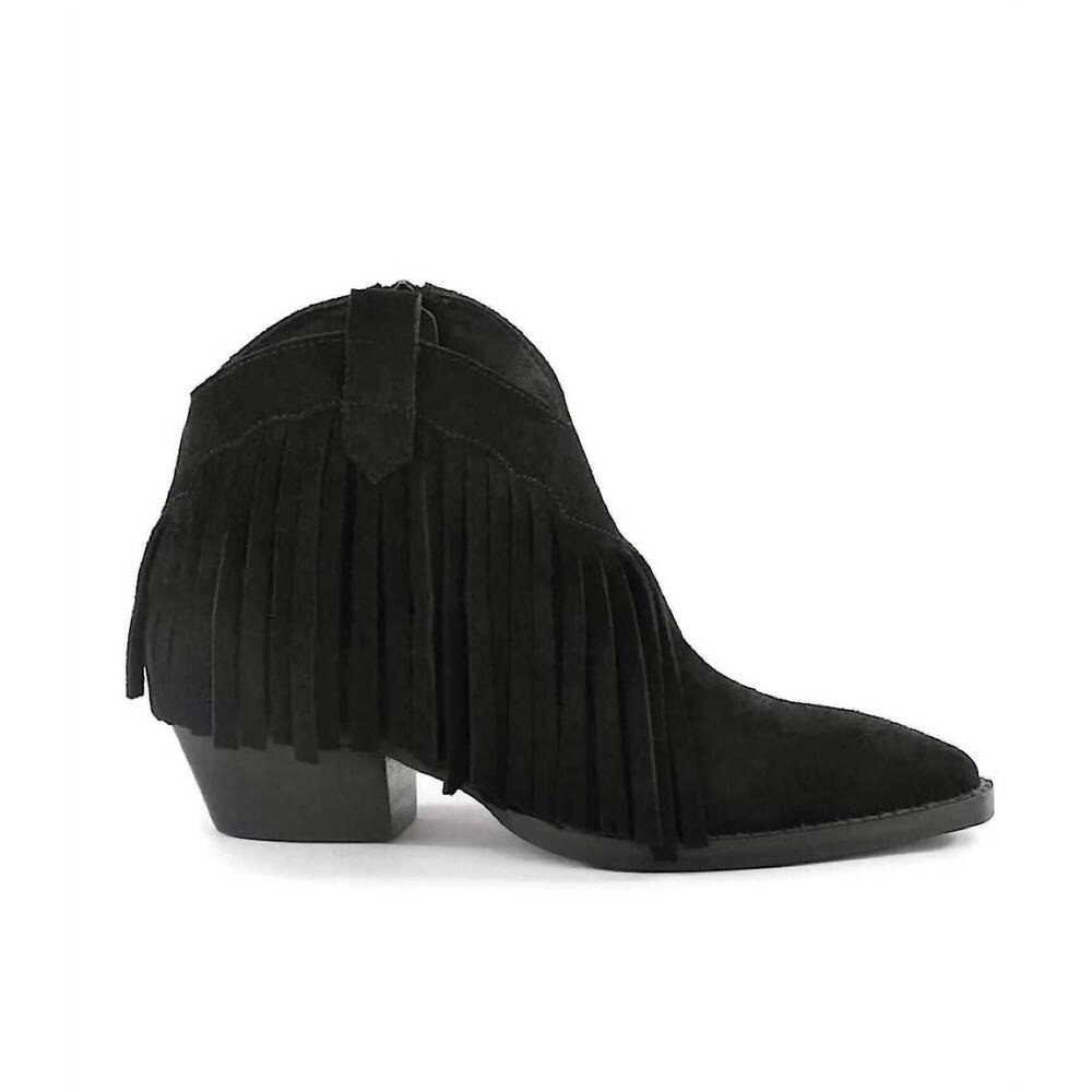 NEW SEYCHELLES women's easy come easy go fringe booties in black
